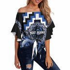Aotearoa Ngati Ruanui Personalised Off Shoulder Wrap Waist Top Maori Iwi Poutama Puhoro Tattoo