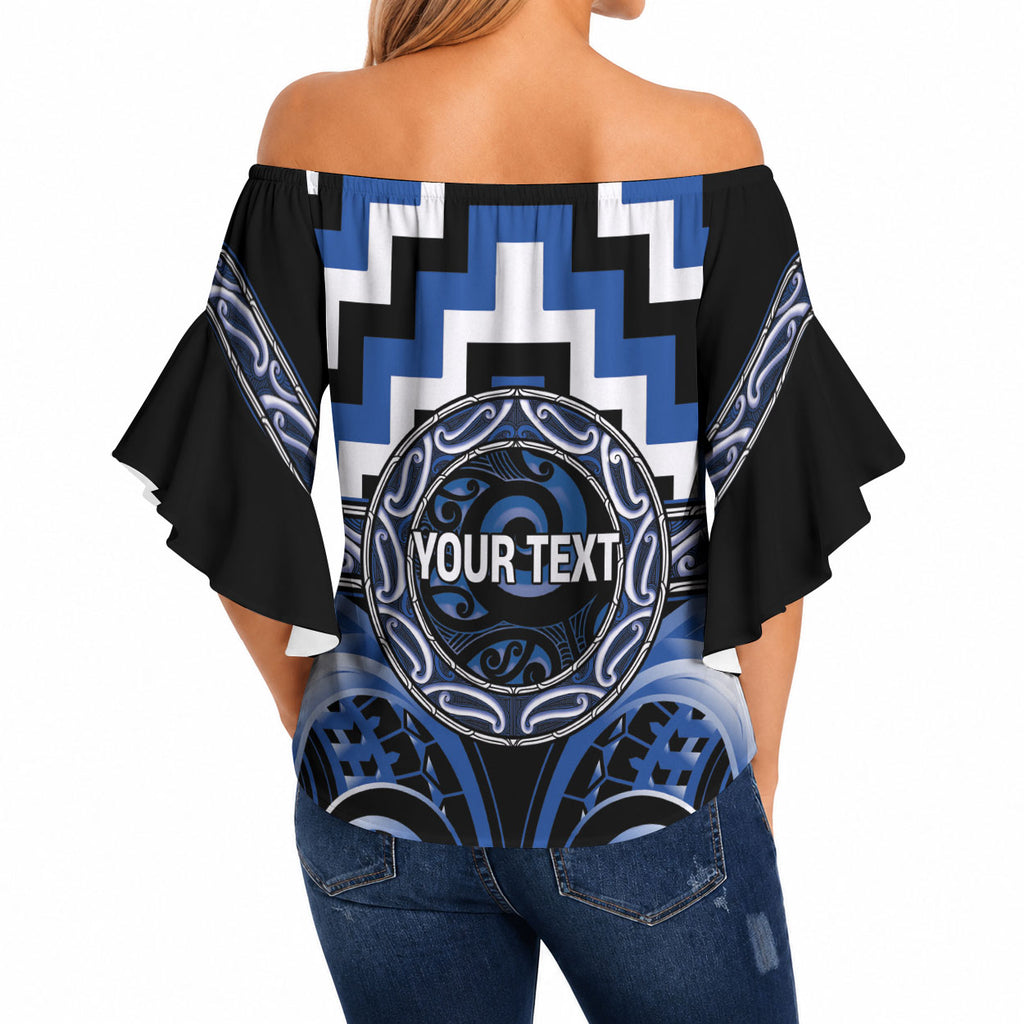 Aotearoa Ngati Ruanui Personalised Off Shoulder Wrap Waist Top Maori Iwi Poutama Puhoro Tattoo