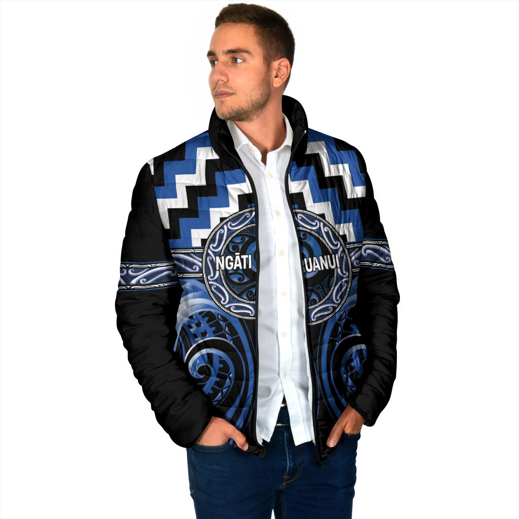 Aotearoa Ngati Ruanui Personalised Padded Jacket Maori Iwi Poutama Puhoro Tattoo