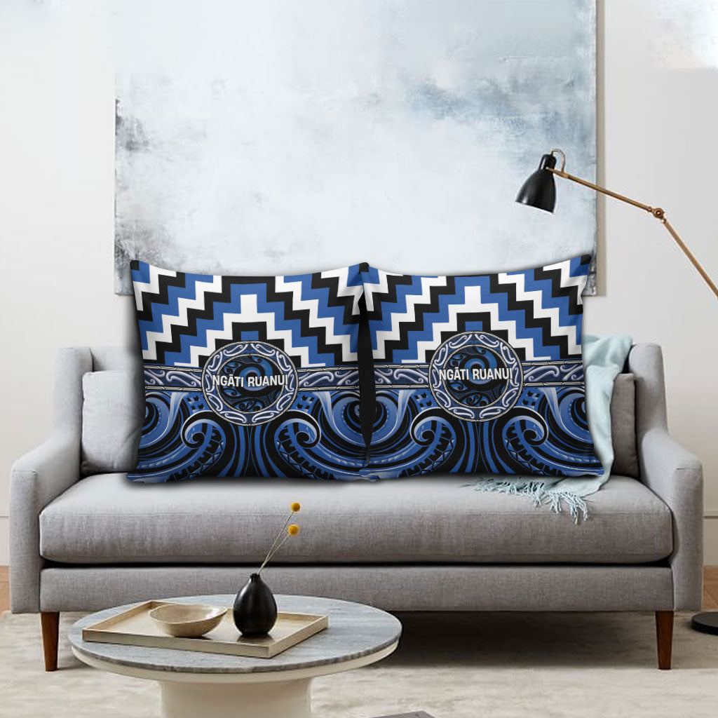 Aotearoa Ngati Ruanui Pillow Cover Maori Iwi Poutama Puhoro Tattoo