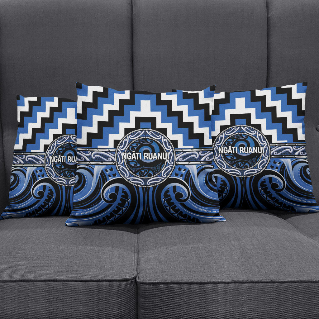 Aotearoa Ngati Ruanui Pillow Cover Maori Iwi Poutama Puhoro Tattoo
