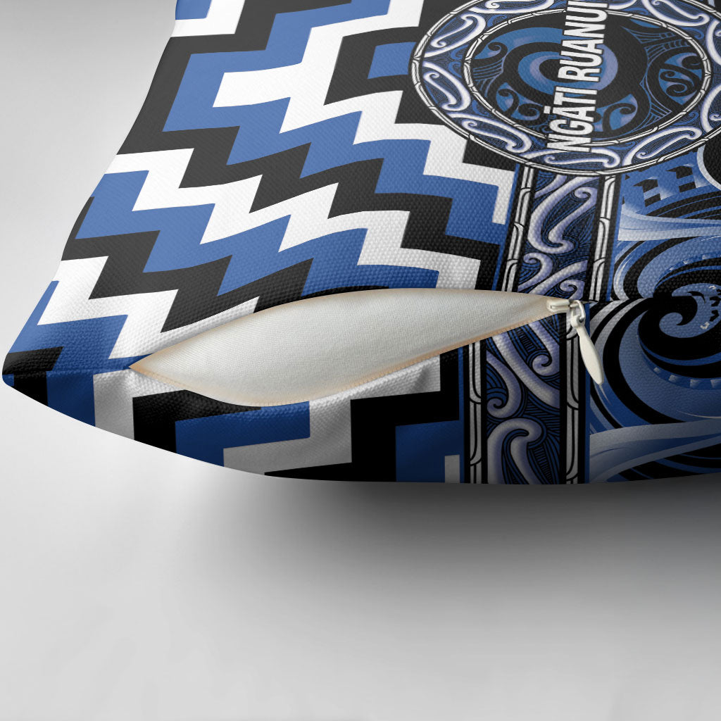 Aotearoa Ngati Ruanui Pillow Cover Maori Iwi Poutama Puhoro Tattoo