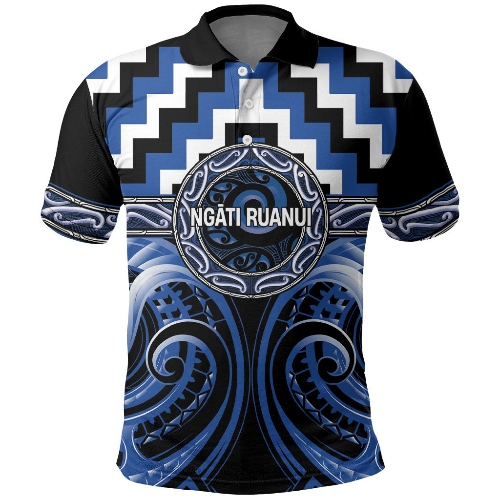 Aotearoa Ngati Ruanui Personalised Polo Shirt Maori Iwi Poutama Puhoro Tattoo