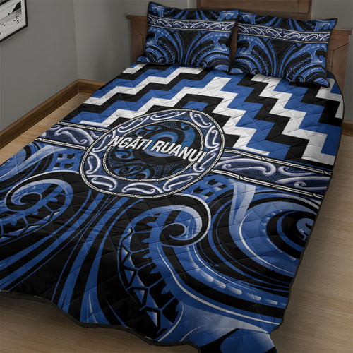 Aotearoa Ngati Ruanui Quilt Bed Set Maori Iwi Poutama Puhoro Tattoo