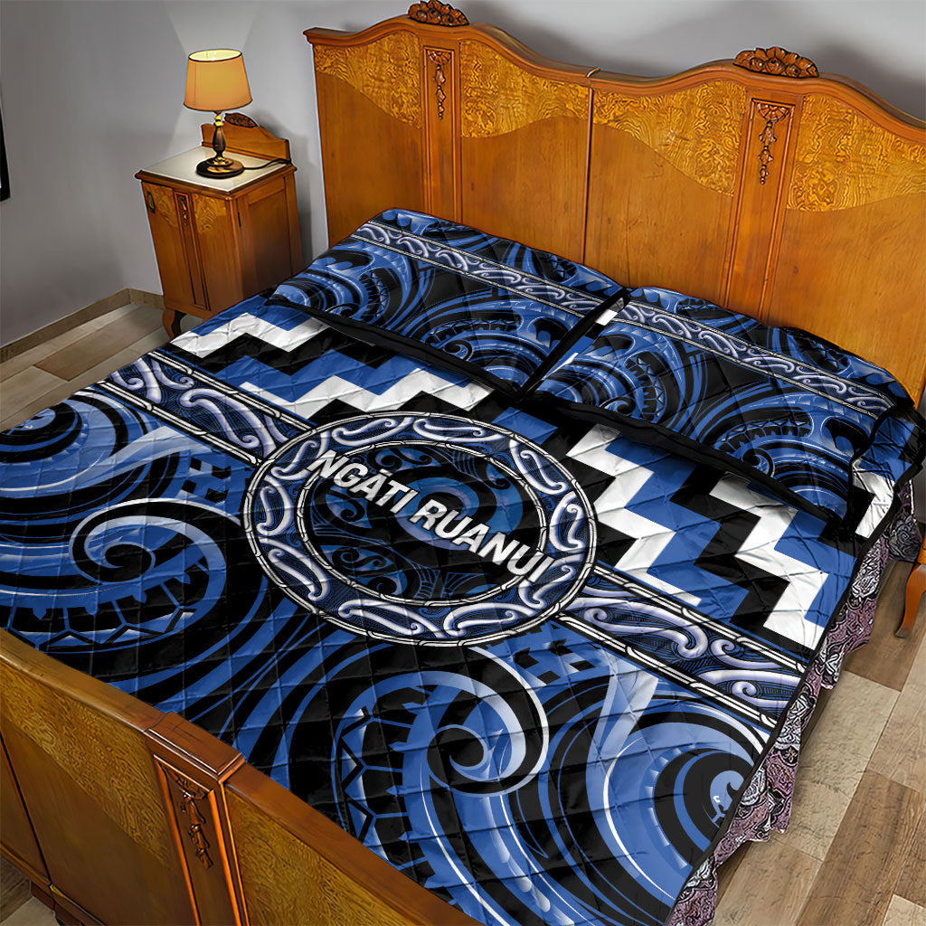 Aotearoa Ngati Ruanui Quilt Bed Set Maori Iwi Poutama Puhoro Tattoo