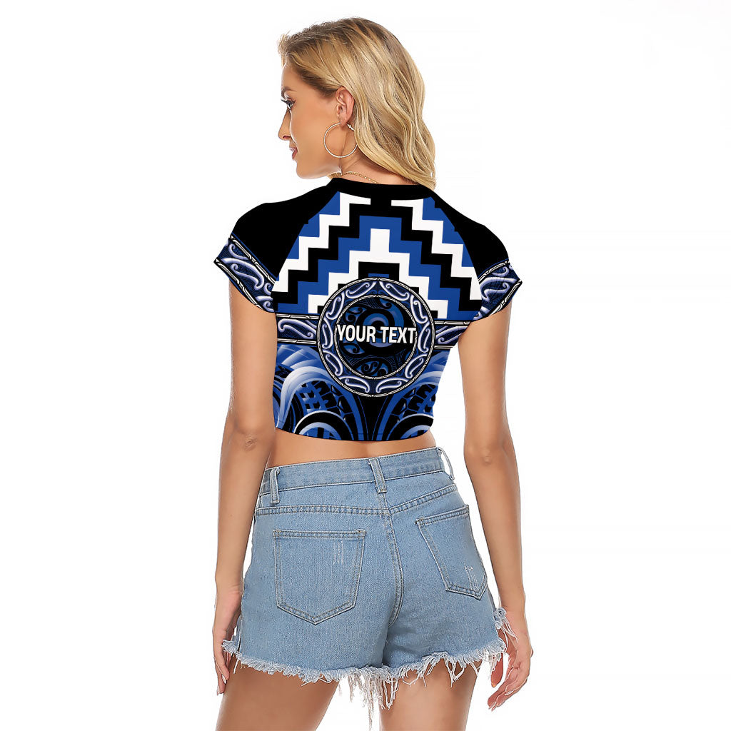 Aotearoa Ngati Ruanui Personalised Raglan Cropped T Shirt Maori Iwi Poutama Puhoro Tattoo