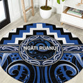 Aotearoa Ngati Ruanui Round Carpet Maori Iwi Poutama Puhoro Tattoo