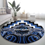 Aotearoa Ngati Ruanui Round Carpet Maori Iwi Poutama Puhoro Tattoo