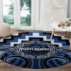 Aotearoa Ngati Ruanui Round Carpet Maori Iwi Poutama Puhoro Tattoo