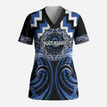 Aotearoa Ngati Ruanui Personalised Scrub Top Maori Iwi Poutama Puhoro Tattoo