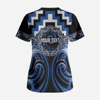 Aotearoa Ngati Ruanui Personalised Scrub Top Maori Iwi Poutama Puhoro Tattoo