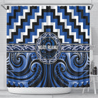 Aotearoa Ngati Ruanui Shower Curtain Maori Iwi Poutama Puhoro Tattoo