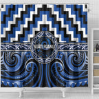 Aotearoa Ngati Ruanui Shower Curtain Maori Iwi Poutama Puhoro Tattoo