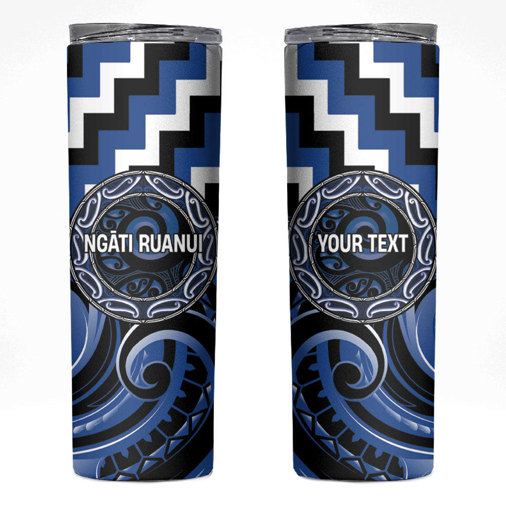 Aotearoa Ngati Ruanui Personalised Skinny Tumbler Maori Iwi Poutama Puhoro Tattoo