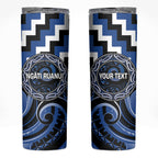 Aotearoa Ngati Ruanui Personalised Skinny Tumbler Maori Iwi Poutama Puhoro Tattoo