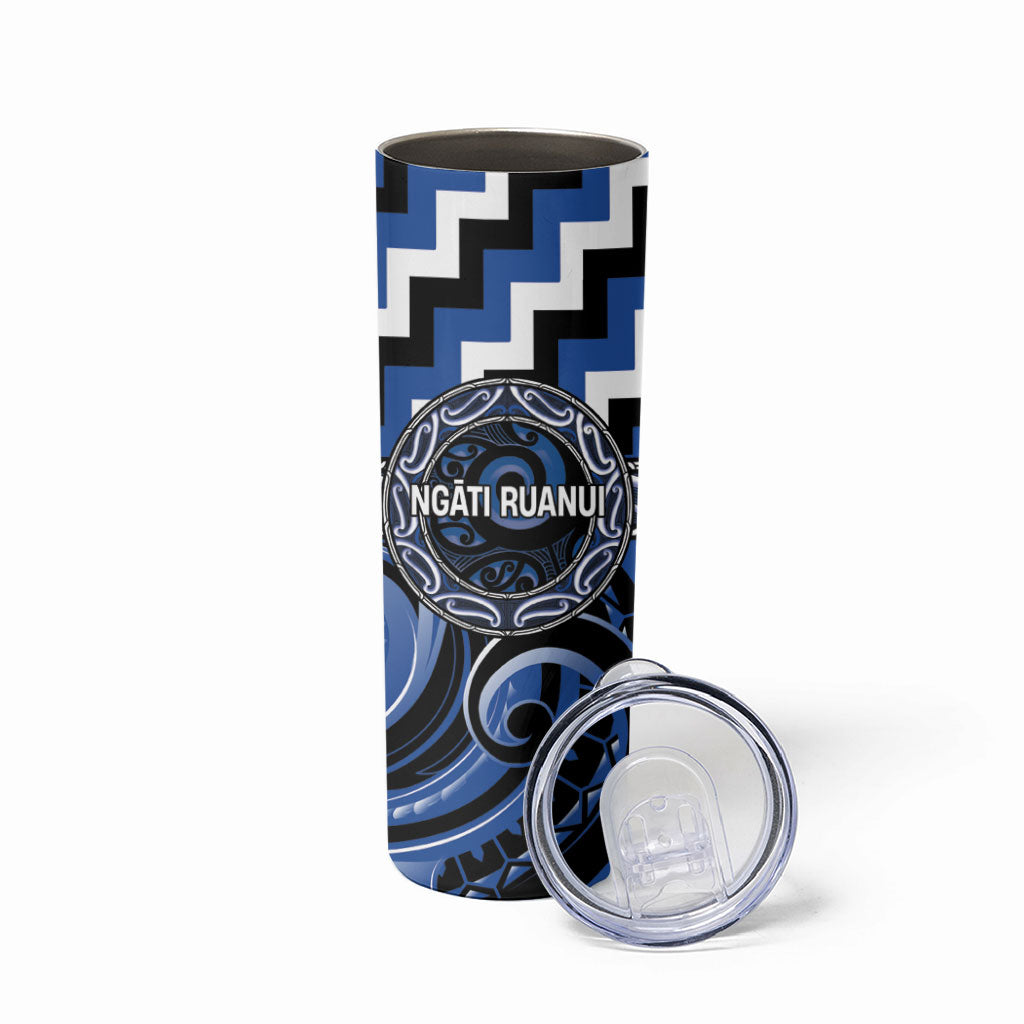 Aotearoa Ngati Ruanui Personalised Skinny Tumbler Maori Iwi Poutama Puhoro Tattoo