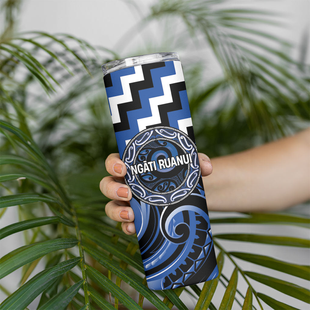 Aotearoa Ngati Ruanui Personalised Skinny Tumbler Maori Iwi Poutama Puhoro Tattoo