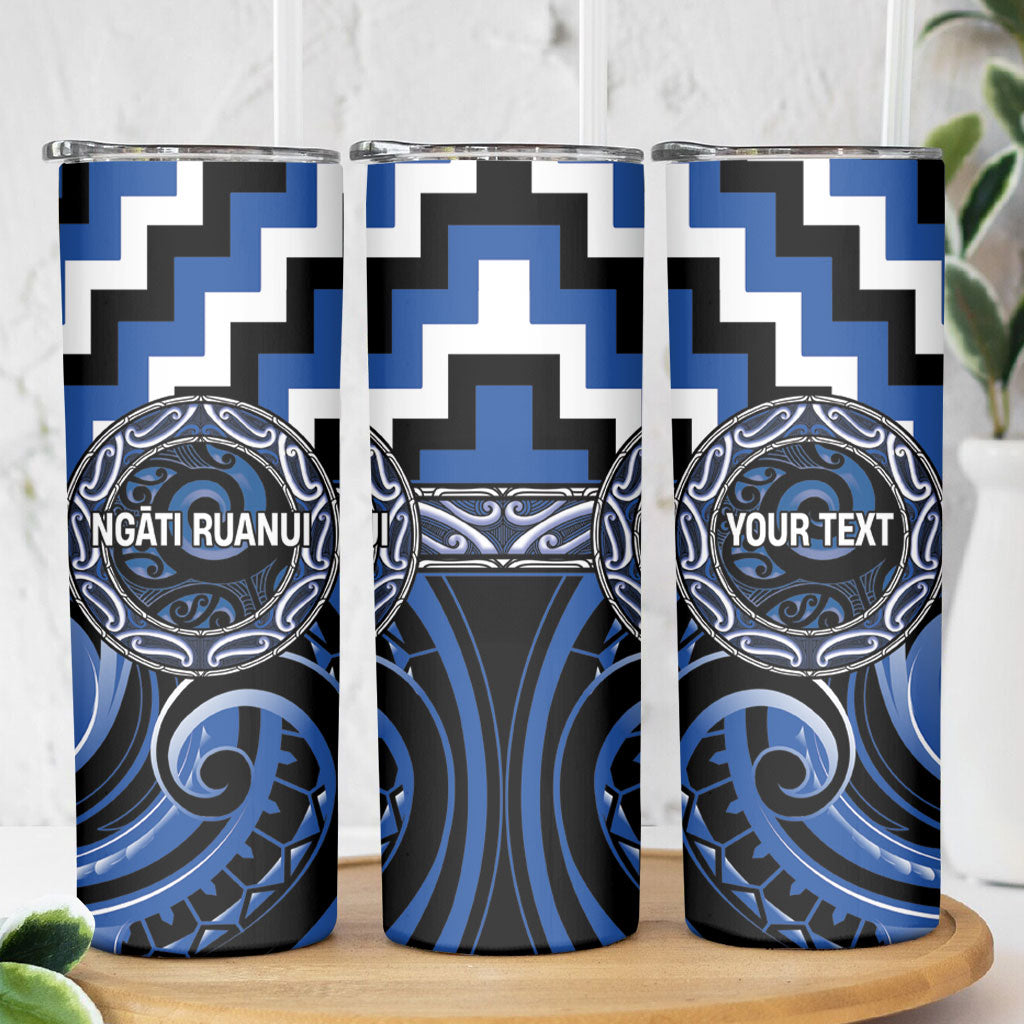 Aotearoa Ngati Ruanui Personalised Skinny Tumbler Maori Iwi Poutama Puhoro Tattoo