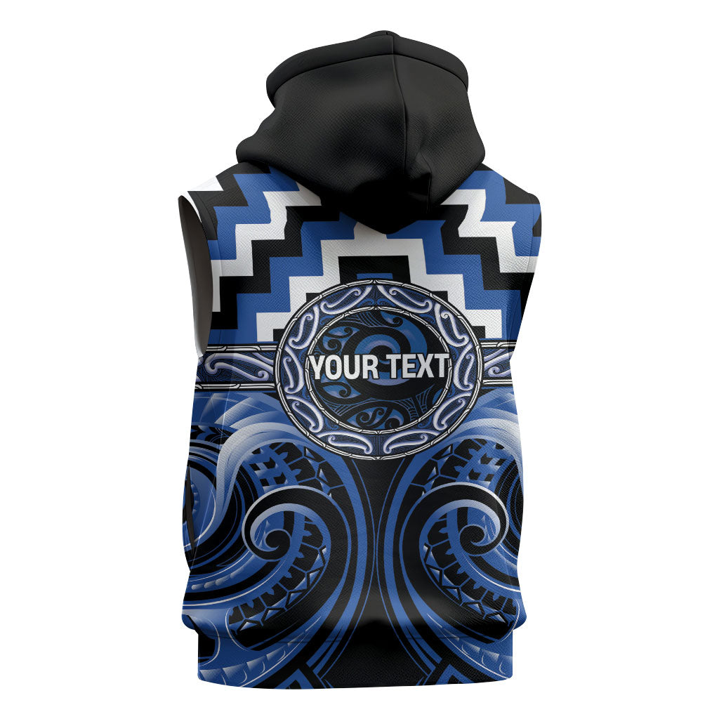 Aotearoa Ngati Ruanui Personalised Sleeveless Hoodie Maori Iwi Poutama Puhoro Tattoo