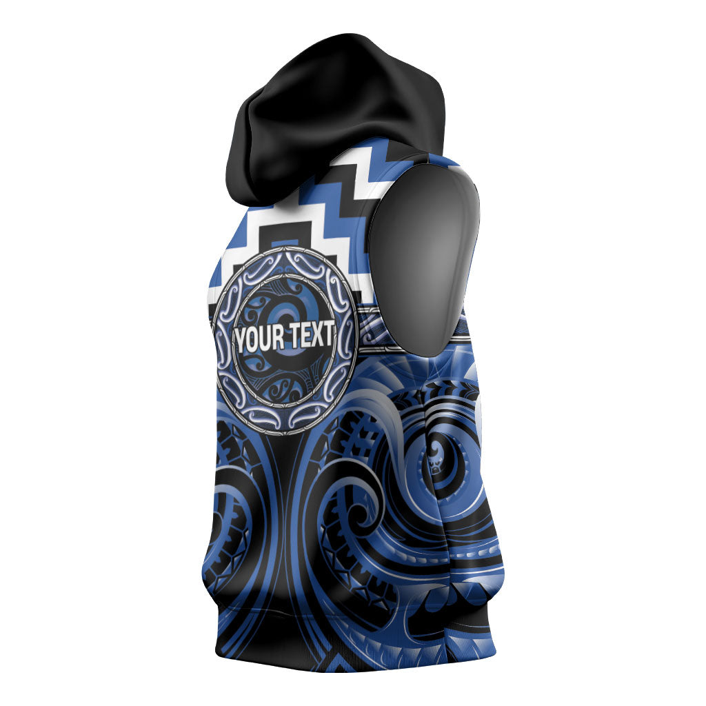 Aotearoa Ngati Ruanui Personalised Sleeveless Hoodie Maori Iwi Poutama Puhoro Tattoo