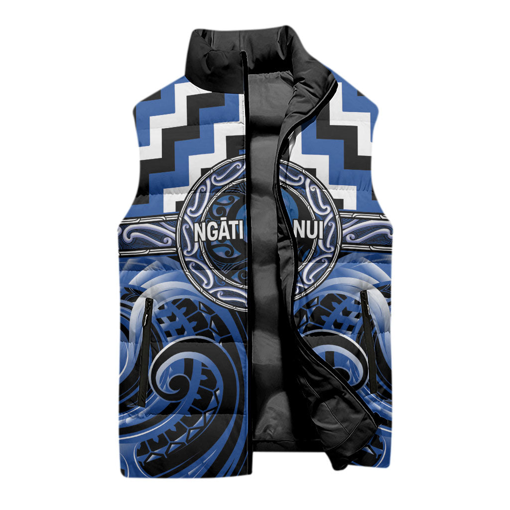 Aotearoa Ngati Ruanui Personalised Sleeveless Puffer Jacket Maori Iwi Poutama Puhoro Tattoo