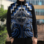 Aotearoa Ngati Ruanui Personalised Sleeveless Puffer Jacket Maori Iwi Poutama Puhoro Tattoo