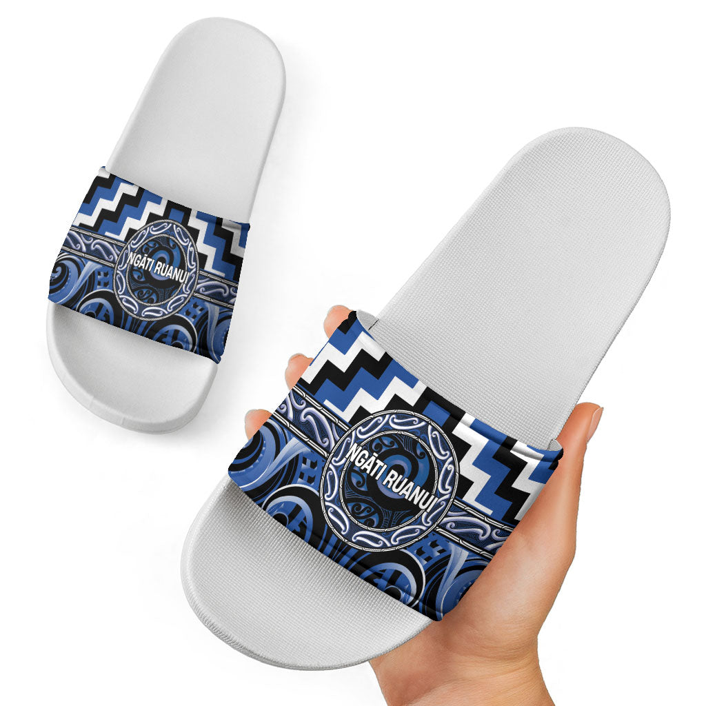 Aotearoa Ngati Ruanui Slide Sandals Maori Iwi Poutama Puhoro Tattoo