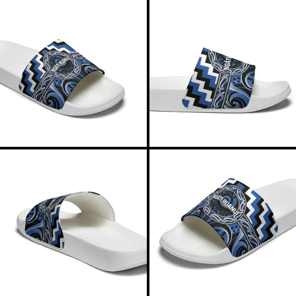 Aotearoa Ngati Ruanui Slide Sandals Maori Iwi Poutama Puhoro Tattoo