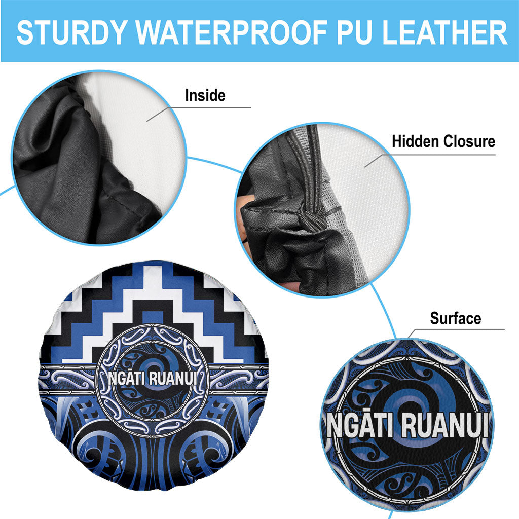 Aotearoa Ngati Ruanui Spare Tire Cover Maori Iwi Poutama Puhoro Tattoo
