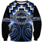 Aotearoa Ngati Ruanui Personalised Sweatshirt Maori Iwi Poutama Puhoro Tattoo