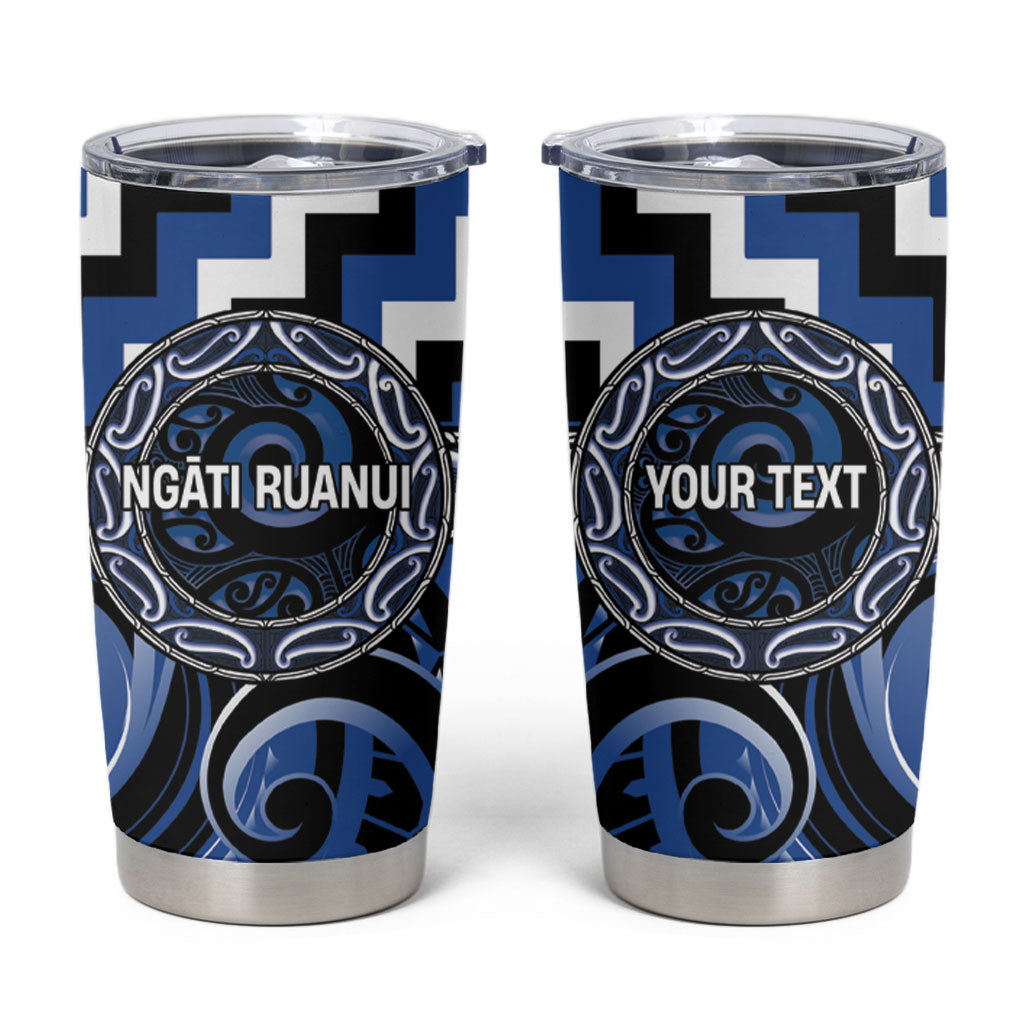 Aotearoa Ngati Ruanui Personalised Tumbler Cup Maori Iwi Poutama Puhoro Tattoo