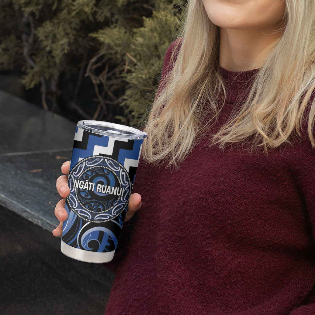 Aotearoa Ngati Ruanui Personalised Tumbler Cup Maori Iwi Poutama Puhoro Tattoo
