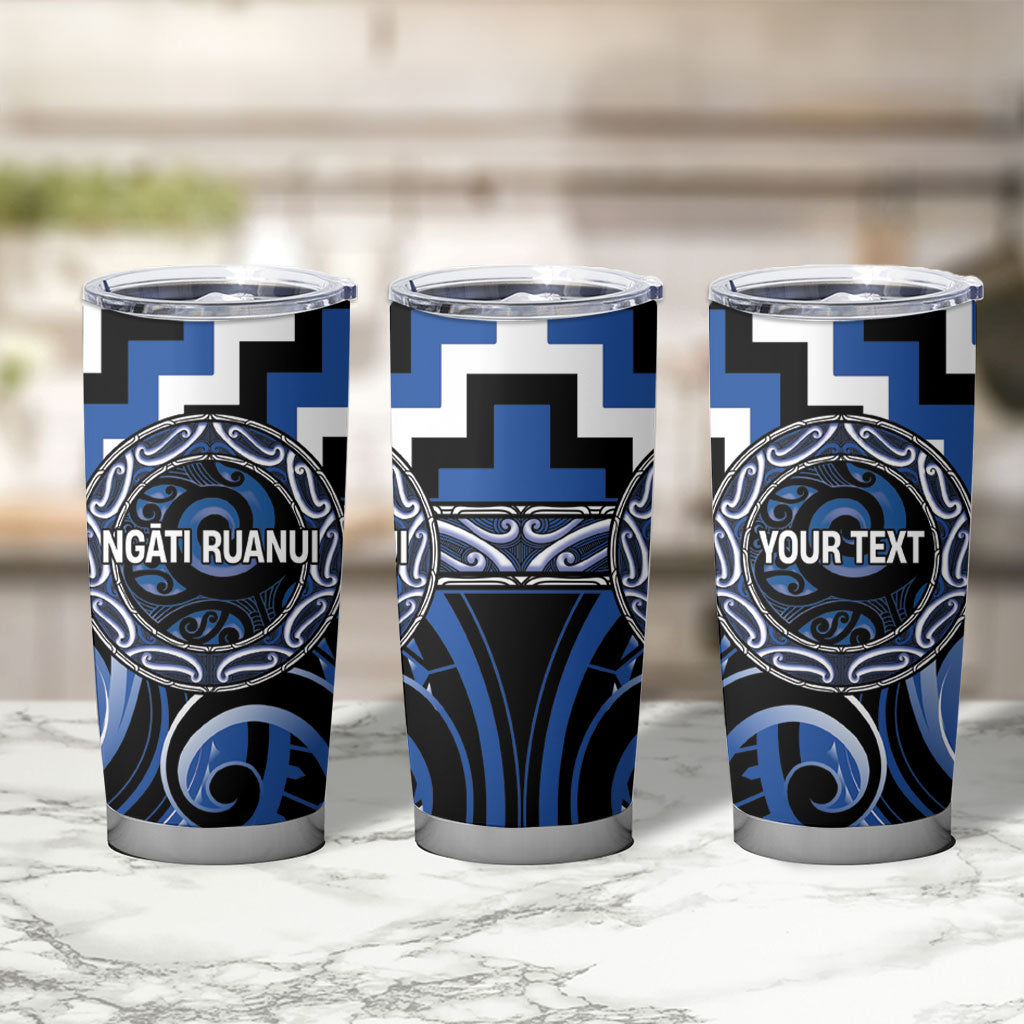 Aotearoa Ngati Ruanui Personalised Tumbler Cup Maori Iwi Poutama Puhoro Tattoo