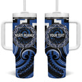 Aotearoa Ngati Ruanui Personalised Tumbler With Handle Maori Iwi Poutama Puhoro Tattoo