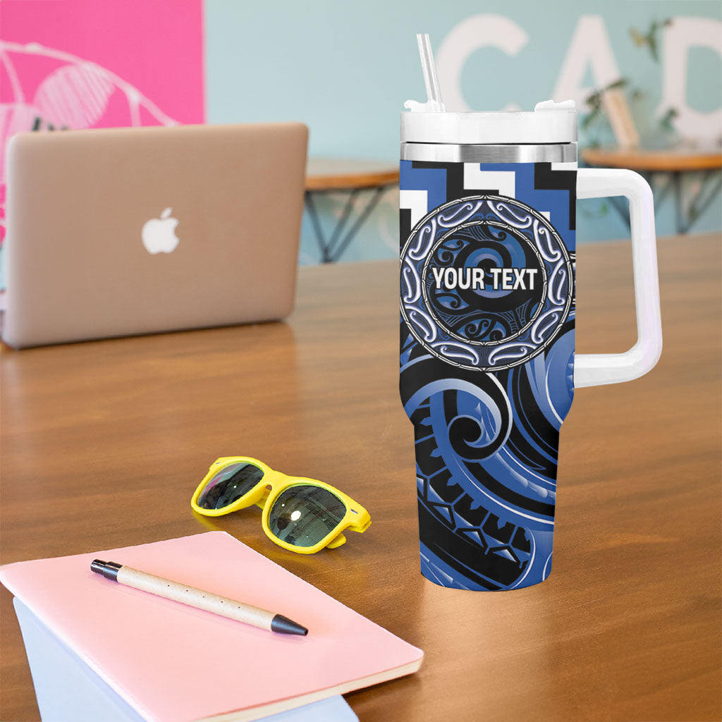 Aotearoa Ngati Ruanui Personalised Tumbler With Handle Maori Iwi Poutama Puhoro Tattoo