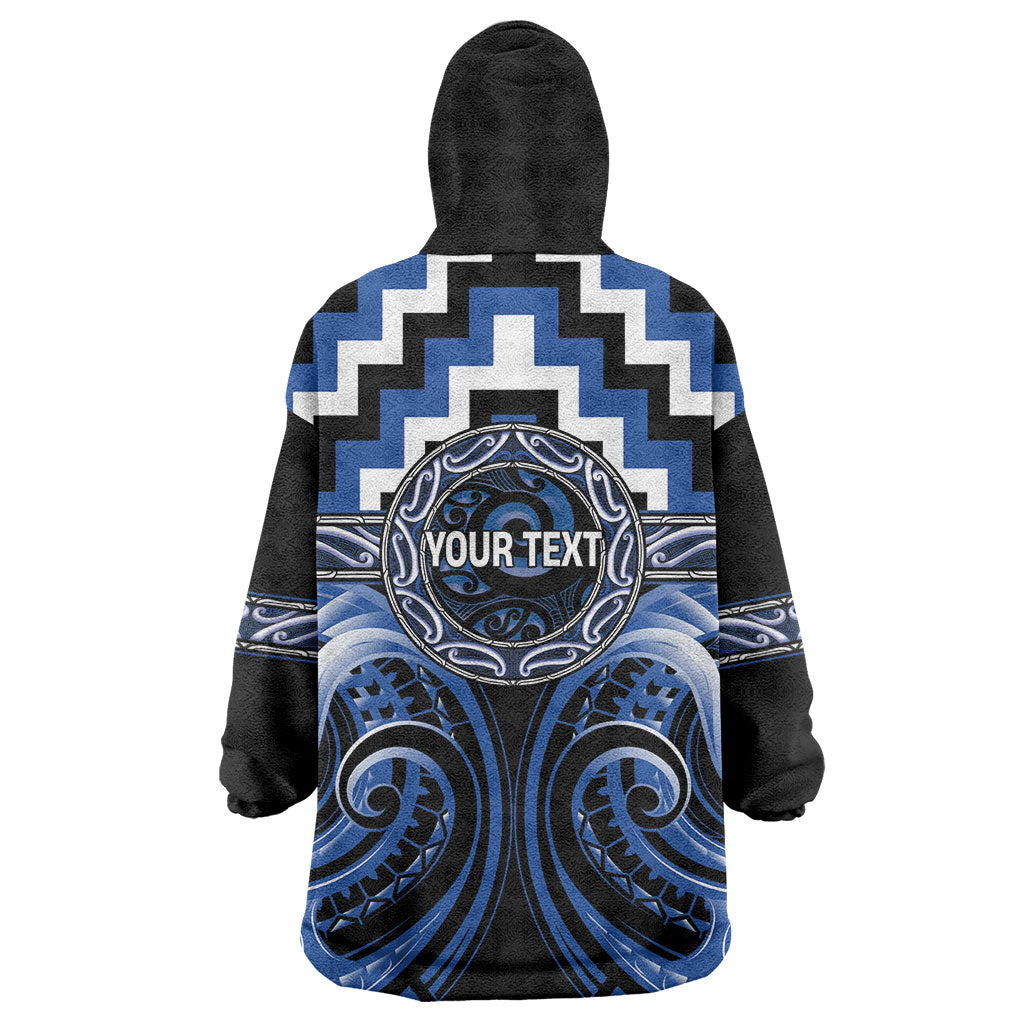 Aotearoa Ngati Ruanui Personalised Wearable Blanket Hoodie Maori Iwi Poutama Puhoro Tattoo