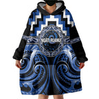 Aotearoa Ngati Ruanui Personalised Wearable Blanket Hoodie Maori Iwi Poutama Puhoro Tattoo