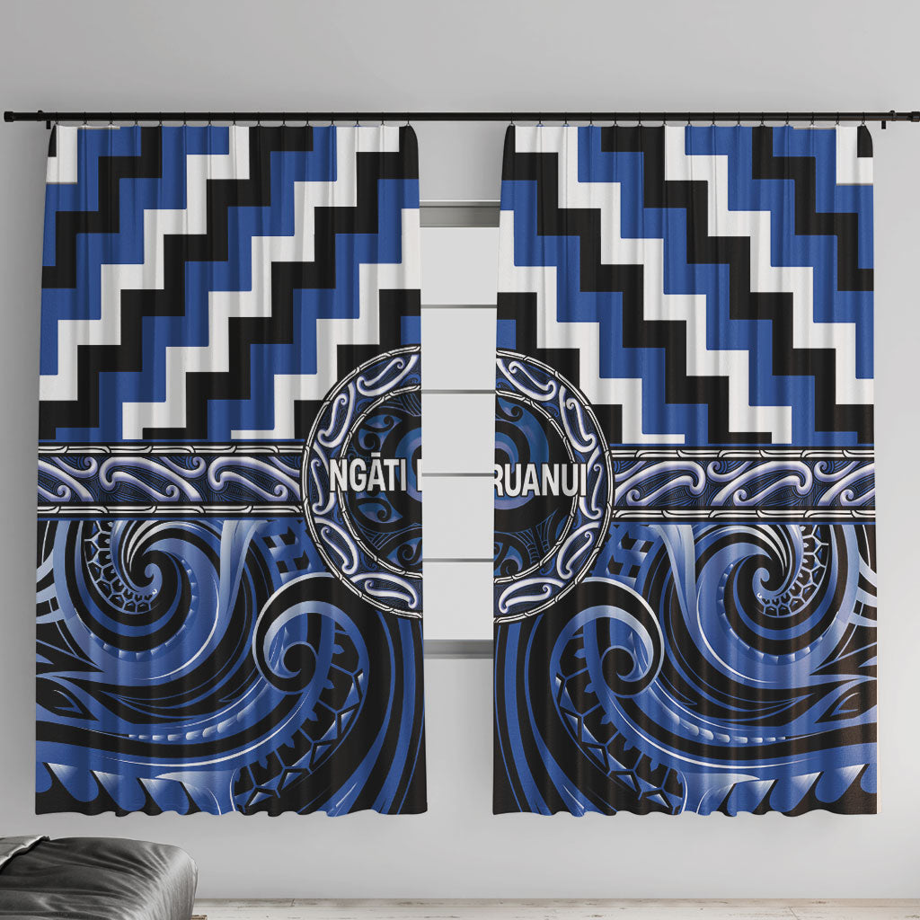 Aotearoa Ngati Ruanui Window Curtain Maori Iwi Poutama Puhoro Tattoo