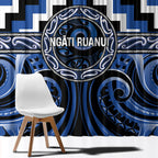 Aotearoa Ngati Ruanui Window Curtain Maori Iwi Poutama Puhoro Tattoo