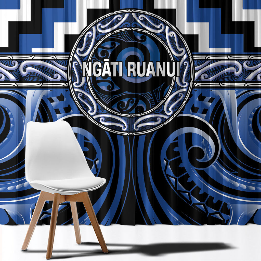 Aotearoa Ngati Ruanui Window Curtain Maori Iwi Poutama Puhoro Tattoo