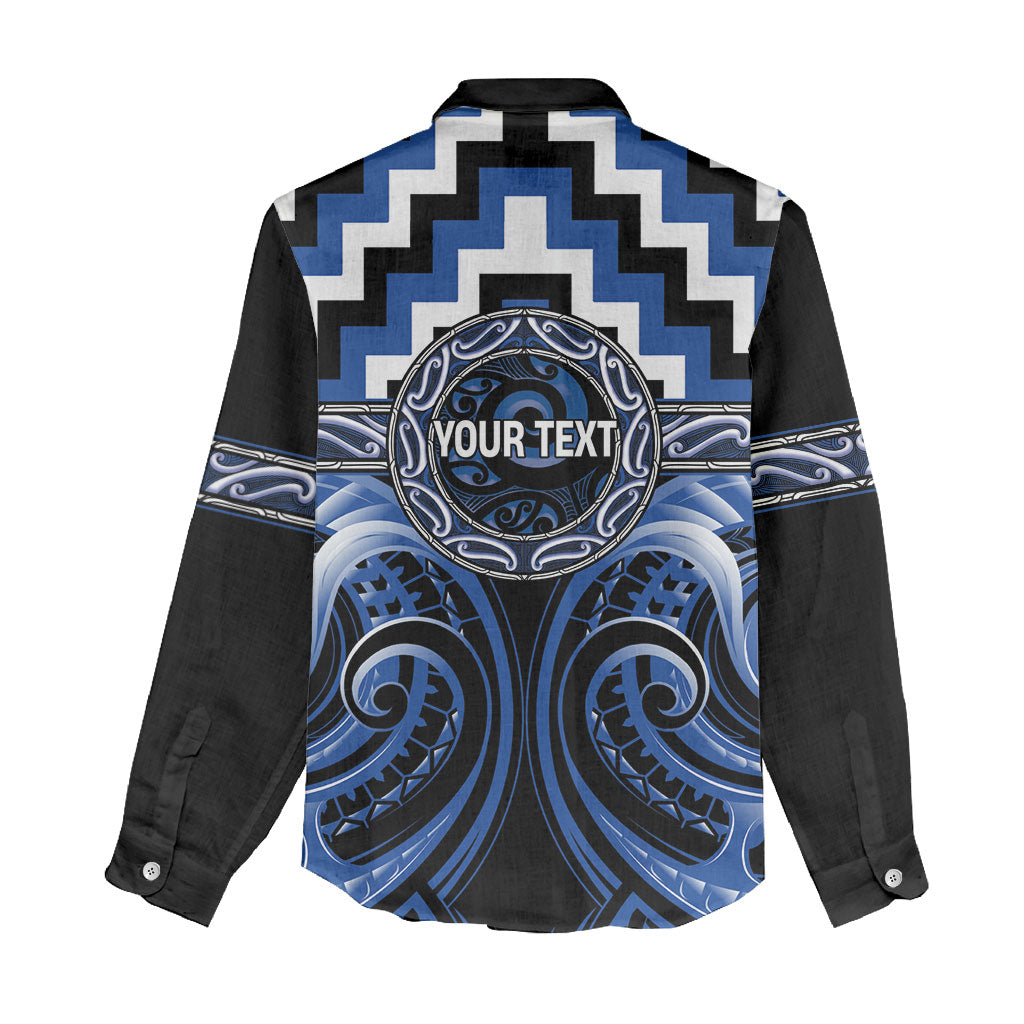 Aotearoa Ngati Ruanui Personalised Women Casual Shirt Maori Iwi Poutama Puhoro Tattoo
