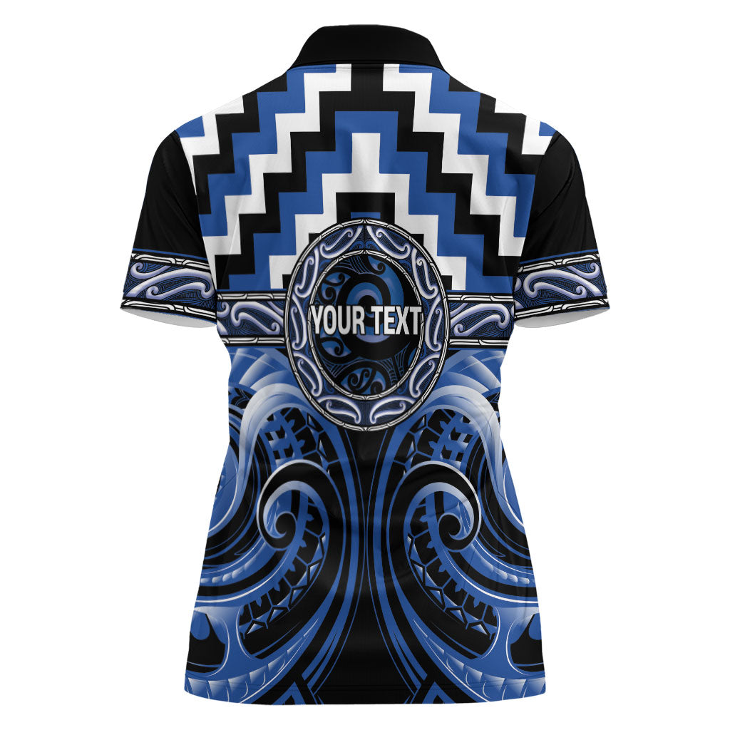 Aotearoa Ngati Ruanui Personalised Women Polo Shirt Maori Iwi Poutama Puhoro Tattoo