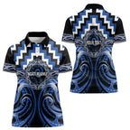 Aotearoa Ngati Ruanui Personalised Women Polo Shirt Maori Iwi Poutama Puhoro Tattoo