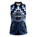 Aotearoa Ngati Ruanui Personalised Women Sleeveless Polo Shirt Maori Iwi Poutama Puhoro Tattoo