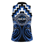 Aotearoa Ngati Ruanui Personalised Women Sleeveless Polo Shirt Maori Iwi Poutama Puhoro Tattoo