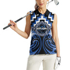Aotearoa Ngati Ruanui Personalised Women Sleeveless Polo Shirt Maori Iwi Poutama Puhoro Tattoo