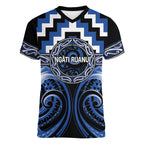 Aotearoa Ngati Ruanui Personalised Women V-Neck T-Shirt Maori Iwi Poutama Puhoro Tattoo