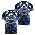 Aotearoa Ngati Ruanui Personalised Women V-Neck T-Shirt Maori Iwi Poutama Puhoro Tattoo