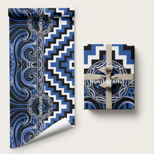Aotearoa Ngati Ruanui Wrapping Paper Maori Iwi Poutama Puhoro Tattoo