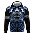 Aotearoa Ngati Ruanui Personalised Zip Hoodie Maori Iwi Poutama Puhoro Tattoo